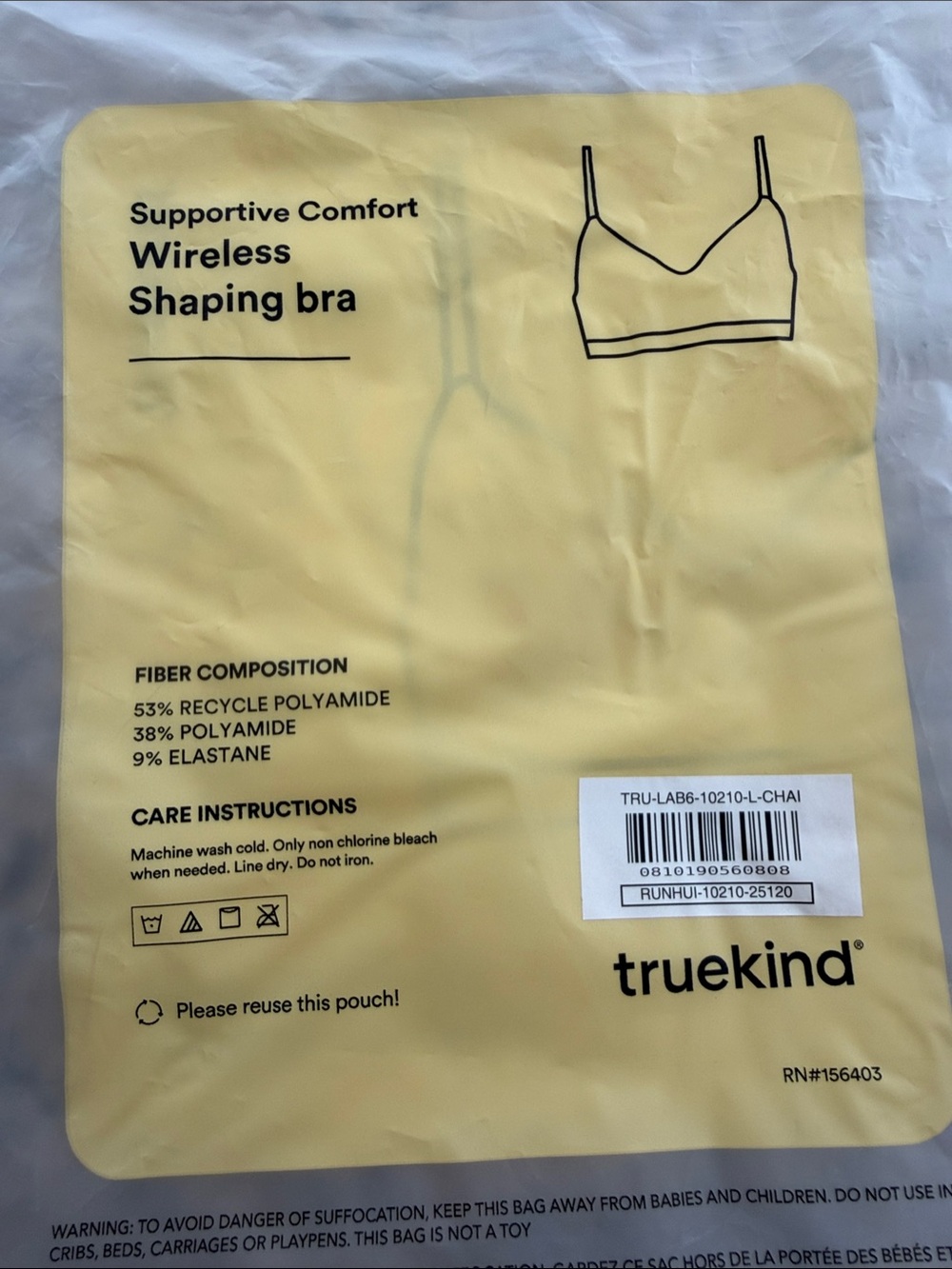 truekind Supportive Wireless Shaping Bra - Chai